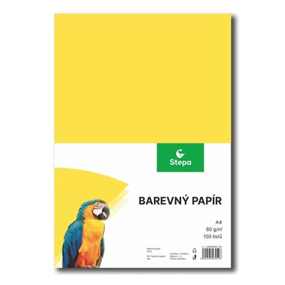 Obrázek Papír barevný - A4 / 80 g / 100 listů / žlutá