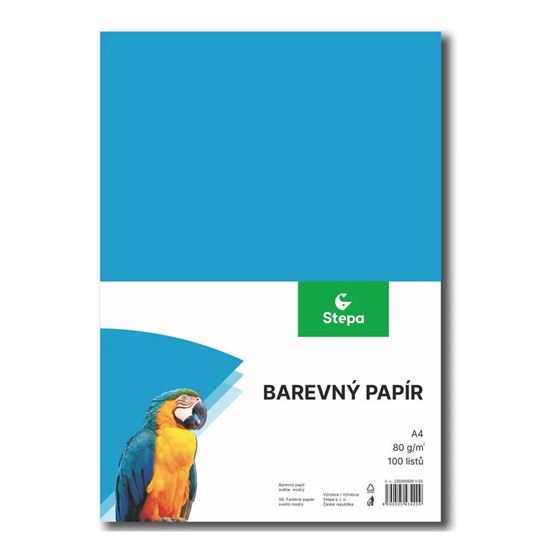 Obrázek z Papír barevný - A4 / 80 g / 100 listů / sv.modrá