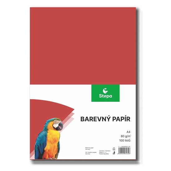 Obrázek z Papír barevný - A4 / 80 g / 100 listů / červená