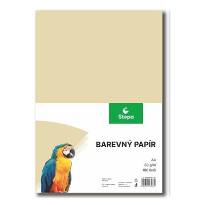 Obrázek Papír barevný - A4 / 80 g / 100 listů / krémová