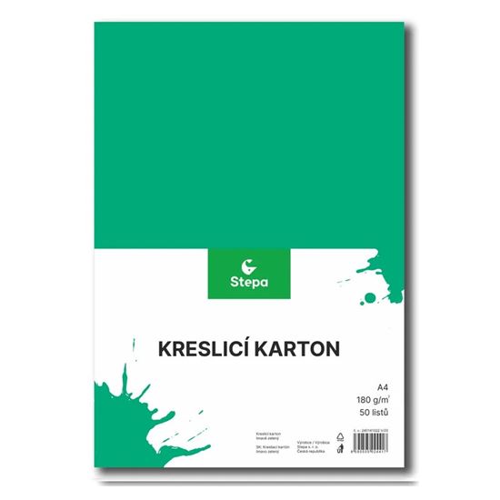 Obrázek z Kreslicí karton - A4 / 180 g / 50 listů / tm.zelená