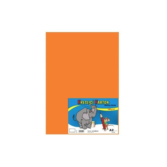 Obrázek z Barevný karton - A2 / 180 g / 10 listů / oranžová