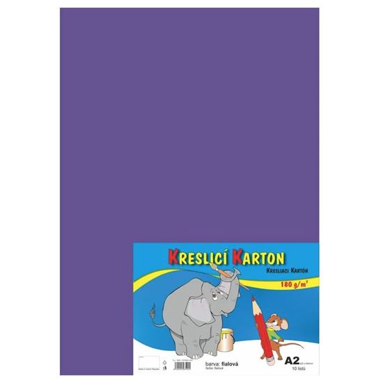 Obrázek z Barevný karton - A2 / 180 g / 10 listů / fialová