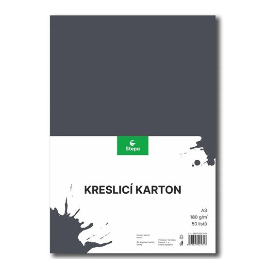 Obrázek z Barevný karton - A3 / 180 g / 50 listů / černá