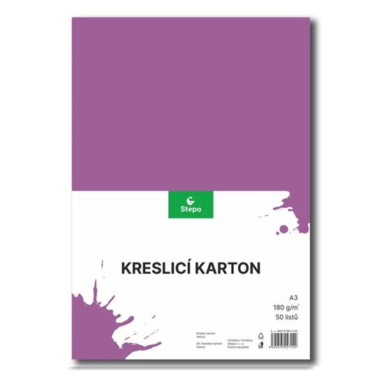 Obrázek z Barevný karton - A3 / 180 g / 50 listů / fialová