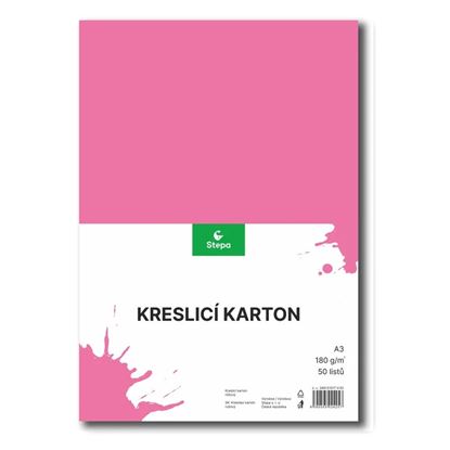 Obrázek Barevný karton - A3 / 180 g / 50 listů / růžový