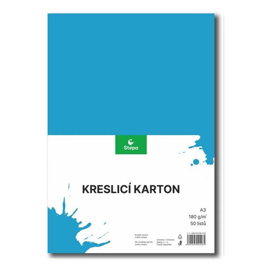 Obrázek z Barevný karton - A3 / 180 g / 50 listů / sv.modrá