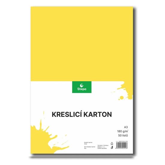 Obrázek z Barevný karton - A3 / 180 g / 50 listů / žlutá