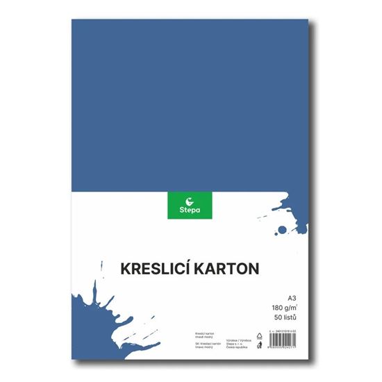 Obrázek z Barevný karton - A3 / 180 g / 50 listů / tm.modrý